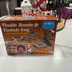 Vintage Double Rosette Timbale Iron Set, Nordicware In original box.